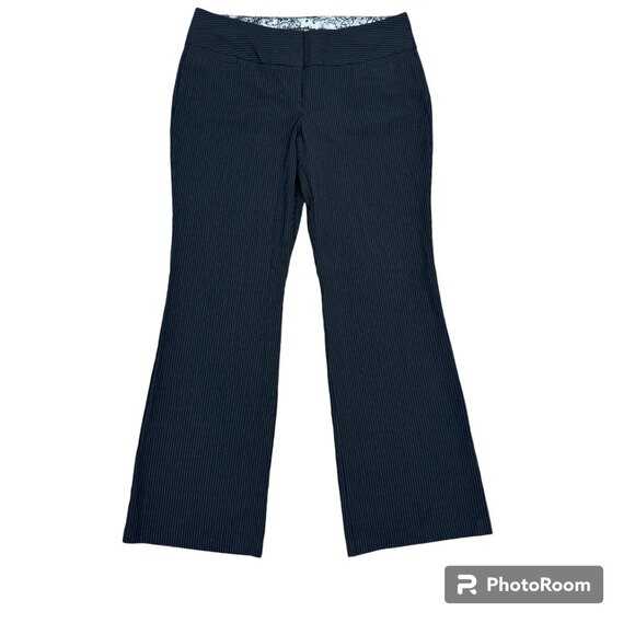 Women's METAPHOR Black w/Blue Pinstripe Modern Fit‎ Bootcut Pants- Size 10 - Picture 1 of 10